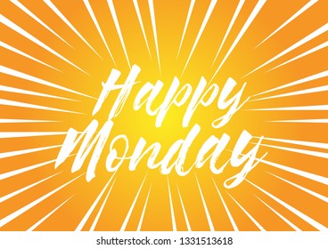 happy monday, beautiful greeting card background or banner with pop art theme. design illustration