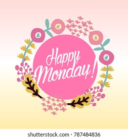 Happy Monday, Beautiful greeting card poster