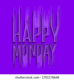 Happy Monday Calligraphic Style Text shopping poster vector illustration Design.