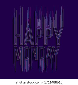Happy Monday Calligraphic Style Text shopping poster vector illustration Design.