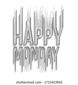Happy Monday Calligraphic Style Text shopping poster vector illustration Design.
