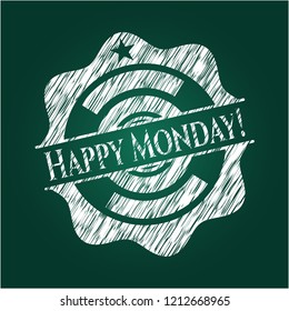 Happy Monday! chalkboard emblem written on a blackboard