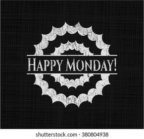 Happy Monday! with chalkboard texture