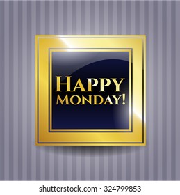Happy Monday! gold shiny emblem