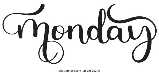Feliz LUNES. Hola lunes días de Vector de la semana. Letras de decoración. Ilustración (lunes)