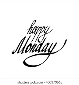 Happy Monday Inspirational Motivational Quotes Hand Stock Vector 