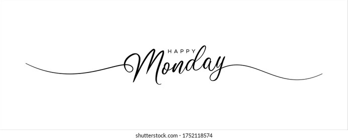 Happy Monday Letter Calligraphy Banner