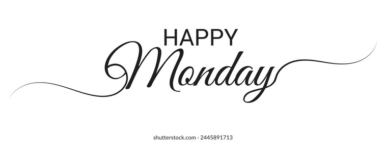happy monday letter calligraphy banner.  vector illustration .EPS 10