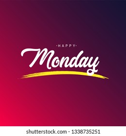 happy Monday. Life quote with modern background vector illustration