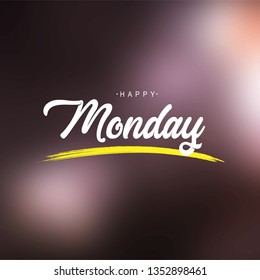 happy Monday. Life quote with modern background vector illustration