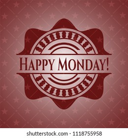 Happy Monday! retro style red emblem