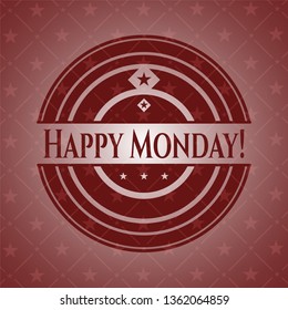 Happy Monday! retro style red emblem