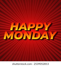 Happy monday text effect design with super bold fonts good for social media