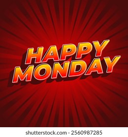 Happy monday text effect design with super bold fonts good for social media