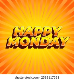 Happy monday text effect design with super bold fonts good for social media