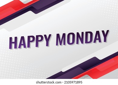 happy Monday word concept vector illustration with red blue modern futuristic 3d style for landing page template ui web mobile app poster banner flyer background gift card coupon label wallpaper
