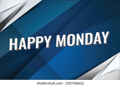 happy monday word concept vector illustration with blue lines modern futuristic 3d style for landing page template ui web mobile app poster banner flyer background gift card coupon label wallpaper