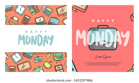 Feliz lunes a ilustración de fondo de trabajo
