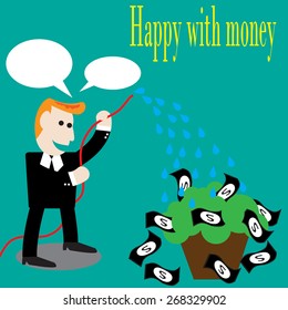 Happy with money design vector