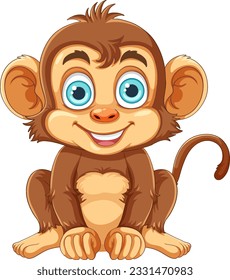 Happy Monkey Cartoon Character illustration