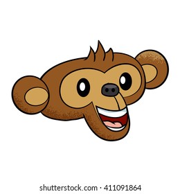 happy Monkey face Cartoon