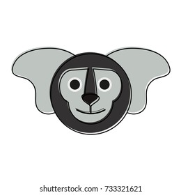 happy monkey face cartoon icon image 