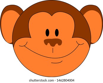 Happy monkey, illustration, vector on white background.