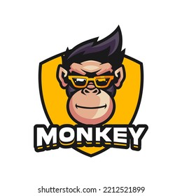 Happy Monkey Mascot Logo Design