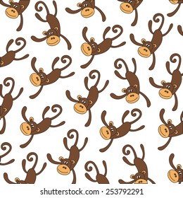 happy monkey pattern vector design