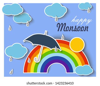 Happy monsoon Season greeting cards