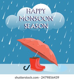 Happy Monsoon Season Vector Artwork