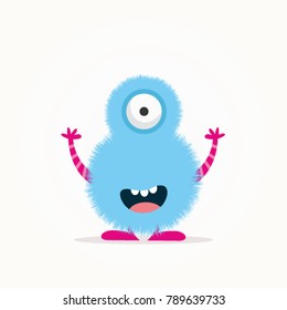 Happy monster cartoon