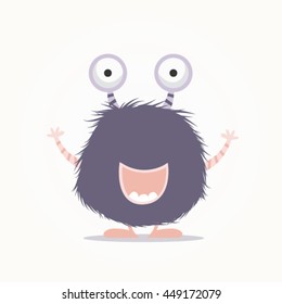 Happy monster cartoon vector illustration 