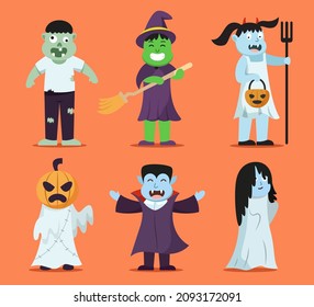 Happy monster character for novel and story. Vector illustration flat style bat for designer create banner, web page, card or novel and story.