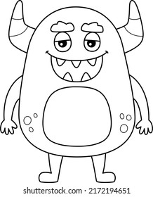 Happy Monster Coloring Page Kids Stock Vector (Royalty Free) 2172194651 ...