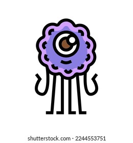 happy monster funny color icon vector. happy monster funny sign. isolated symbol illustration
