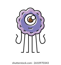 happy monster funny color icon vector. happy monster funny sign. isolated symbol illustration