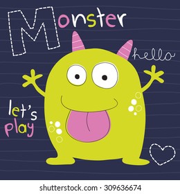 happy monster vector illustration