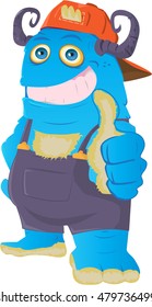 Happy Monster/ Vector illustration of a cute monster, editable Eps 10