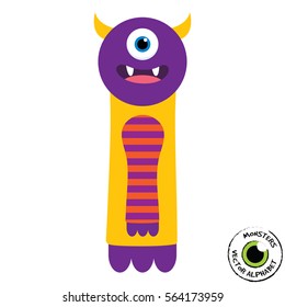 Happy Monsters Vector Alphabet Letters, for classroom poster, stickers or magnets.
Letter I in kind colorful style for kids education. Vector EPS 10.
