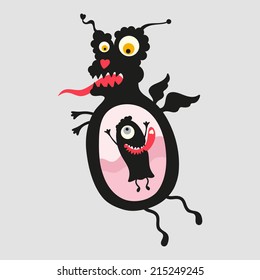 Happy monsters vector images. Set 22