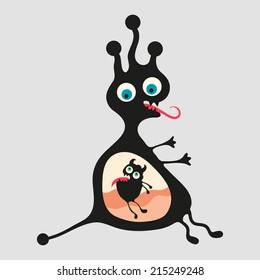 Happy monsters vector images. Set 17
