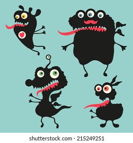 Happy monsters vector images. Set 11