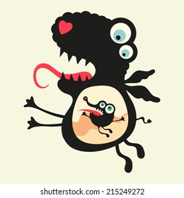 Happy monsters vector images. Set 20
