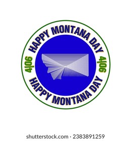 Happy Montana Day 406 Stamp icon. US Montana Day.