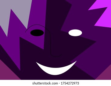 Happy mood face with abstract background