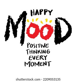 Feliz ánimo positivo pensando cada momento. Citas de afiches.