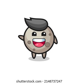 happy moon cute mascot character , cute design