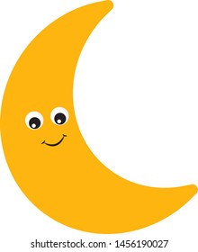 Fröhlicher Mond, Illustration, Vektorgrafik auf weißem Hintergrund