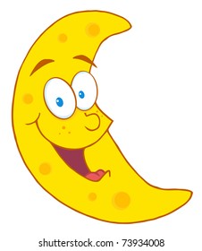 Smiling Moon Cartoon Mascot Character Vector Stock Vector (Royalty Free ...